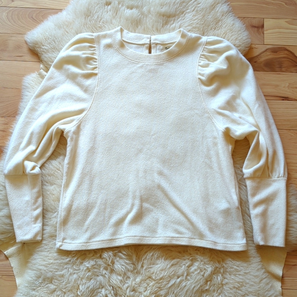 Madewell Puff Sleeve Sweater Top